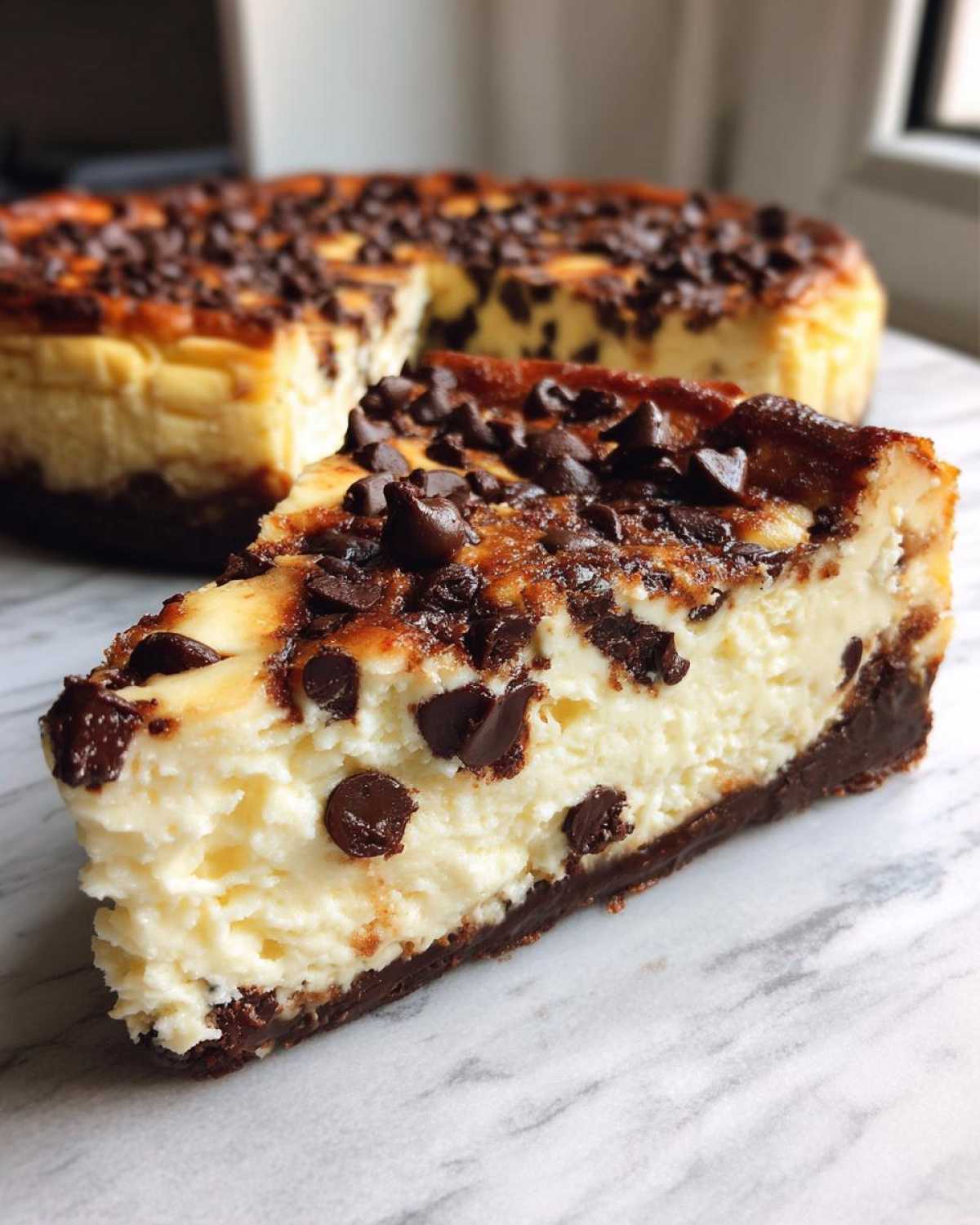 Amazing 450-Calorie Chocolate Chip Cheesecake