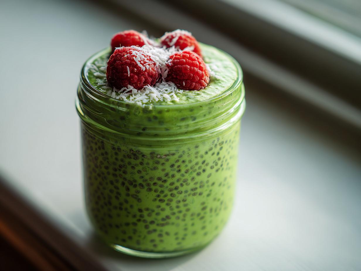 Matcha Raspberry Pudding Amazing Matcha Chia Pudding: 1 Joyous Bowl